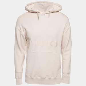 Givenchy Pink Logo Embroidered Cotton Knit Hoodie XS