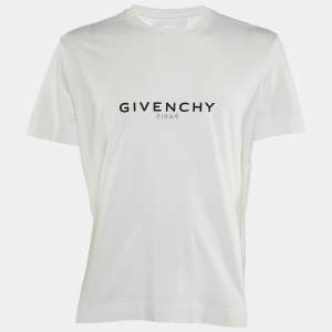 Givenchy White Reverse Logo Cotton Slim Fit T-Shirt L