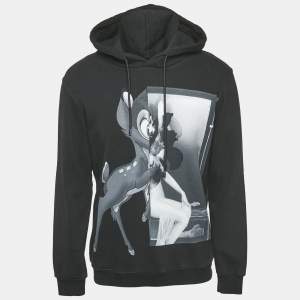 Givenchy Black Printed Cotton Hooded Sweatshirt M