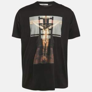 Givenchy Black Crucifixion Print Jersey T-Shirt L