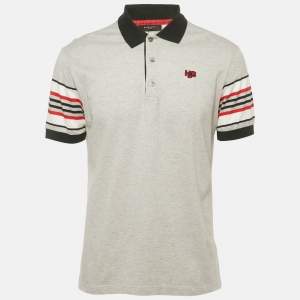 Givenchy Grey Cotton Pique Polo T-Shirt L