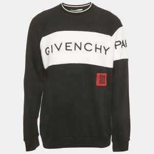 Givenchy Black Logo Embroidery Cotton Sweatshirt L