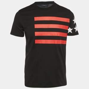 Pre Owned Givenchy Black Printed Jersey Crewneck T-Shirt S