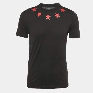 Pre Owned Givenchy Black Stars Print Jersey Crew Neck T-Shirt S