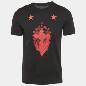 Pre Owned Givenchy Black Cross Print Jersey Crewneck T-Shirt S