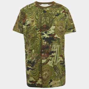 مملوكة مسبقًا Givenchy Green Camouflage Print Jersey T-Shirt S