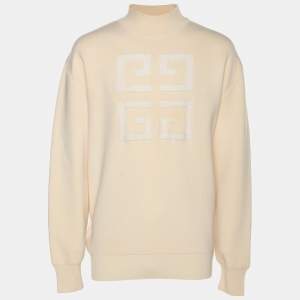 مملوكة مسبقًا سويتر جيفنشي خليط صوف بيج فاتح مقاس كبير (لارج)