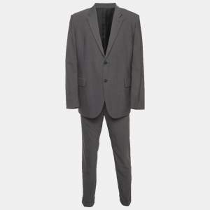 مملوكة مسبقًا Givenchy Grey Wool Single Breasted Blazer and Pant Suit 4XL