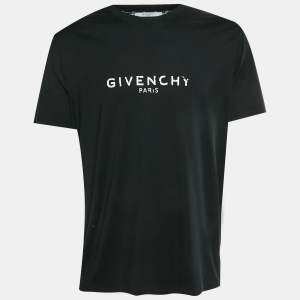 مملوكة مسبقًا Givenchy Black Logo Print Jersey Oversized T-Shirt XL