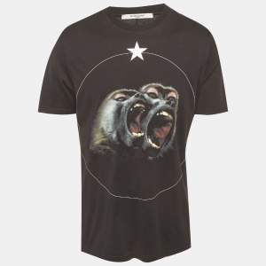 مملوكة مسبقًا Givenchy Black Monkey Brothers Graphic Jersey T-Shirt S