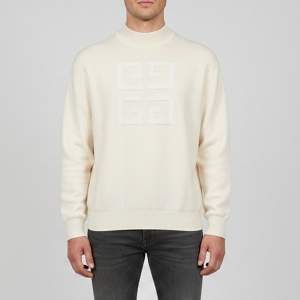 مملوكة مسبقًا Givenchy Cream 4G Pattern Wool Blend Knitted Sweater L