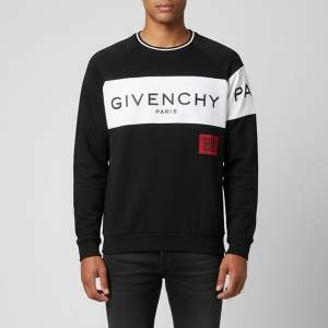 مملوكة مسبقًا Givenchy Black/White Logo Embroidered Cotton Crewneck Sweatshirt XL