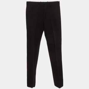 Pre Owned Givenchy Black Cotton Straight Leg Tailored Trousers S