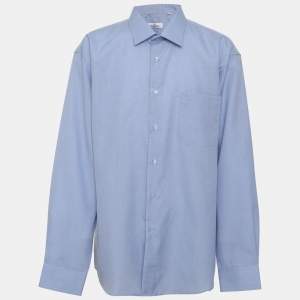 Pre Owned Givenchy Monsieur Blue Cotton Long Sleeve Shirt XXXL
