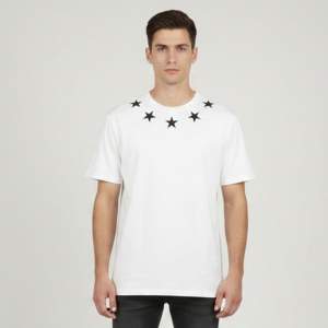 Pre Owned Givenchy White Embellished Short Sleeve T-Shirt M 