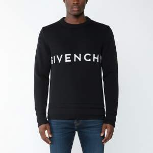 Pre Owned Givenchy Black 4G Logo Cotton Knit Pullover M