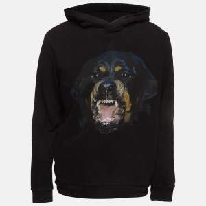 Pre Owned Givenchy Black Faded Rottweiler Print Jersey Hooded Sweatshirt M