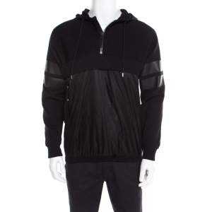 Givenchy Black Knit Layered Hooded Sweatshirt M