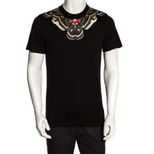Givenchy Black Butterfly Print Cotton Crew Neck T-Shirt S