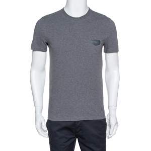 مملوكة مسبقًا Givenchy Dark Grey Melange Cotton Cuban Fit T-Shirt S