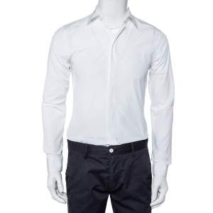 Givenchy White Cotton Long Sleeve Button Front Classic Slim Fit Shirt S