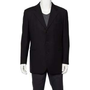 Pre Owned Givenchy Vintage Midnight Blue Wool Button Front Blazer L