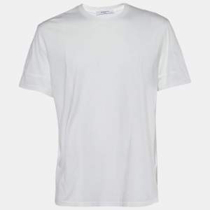 Pre Owned Givenchy White Jersey Star Patch Cuban Fit T-Shirt XL