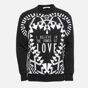 Givenchy Black Printed Cotton Crewneck Long Sleeve Sweatshirt XS