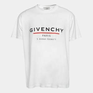 Givenchy White Logo Print Cotton Oversized T-Shirt S