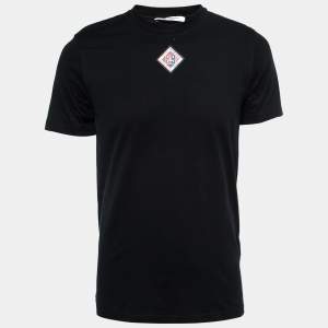 Givenchy Black Cotton Logo Patch Detail T-Shirt S