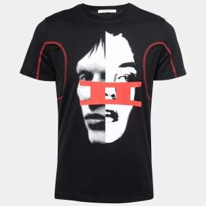 Givenchy Black Cotton Gemini Faces Print T-Shirt S