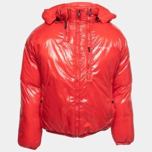 Givenchy Red Synthetic Adjustable Neck Puffer Jacket M