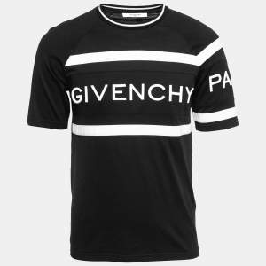 Givenchy Black Cotton Logo Embroidered T-Shirt XS