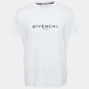 Givenchy White Cotton Faded Logo T-Shirt XL