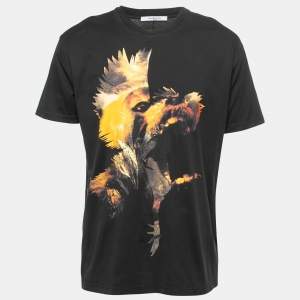 Givenchy Black Cotton Rooster Print T-Shirt M