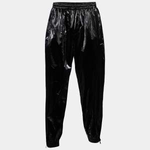 Givenchy Black Faux Leather Joggers M
