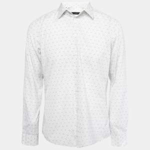 Givenchy White Printed Cotton Full Sleeve Shirt L