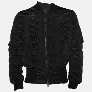 Givenchy Black Moiré And Trompe-l'oeil Effect Bomber Jacket M