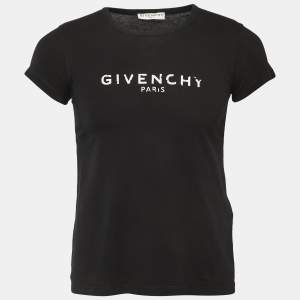 Givenchy Black Broken Logo Print Crew Neck Short Sleeve T-Shirt XS