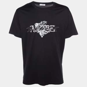 Givenchy Black Amore printed Cotton Knit T-Shirt XL