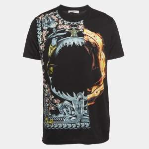 Givenchy Black Mermaid Fire Ring Print Cotton Oversized T-Shirt S