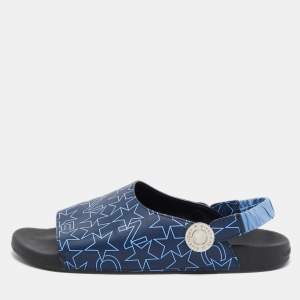 Givenchy Blue Canvas Slingback Flat Sandals Size 43