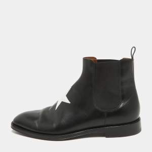 Givenchy Black Leather Star Chelsea Boots Size 44