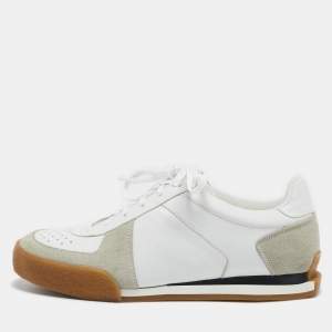 Givenchy White Leather and Suede Low Top Sneakers Size 39