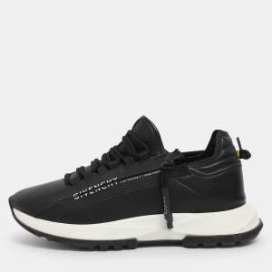 Pre Owned Givenchy Black Perforated Leather Spectre Zip Low-Top Sneakers Size 40