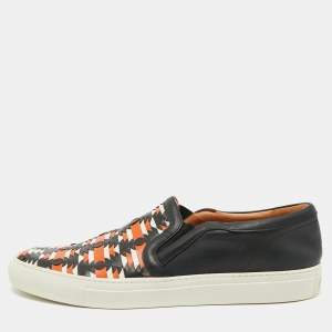 مملوكة مسبقًا حذاء سنيكرز جيفنشي بلون أسود جلد وجلد مطبوع بيثون مقاس 37.5