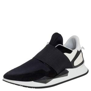 Givenchy Black/White Suede And Neoprene Paneled Sneakers Size 39