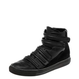 Givenchy Black Leather And Suede High Top Sneakers Size 45
