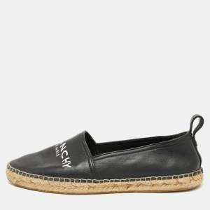 Givenchy Black Logo Leather Slip On Espadrille Flats Size 40