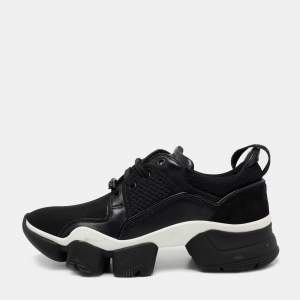 Givenchy Black Leather And Neoprene Fabric Jaw Low Sneakers Size 41